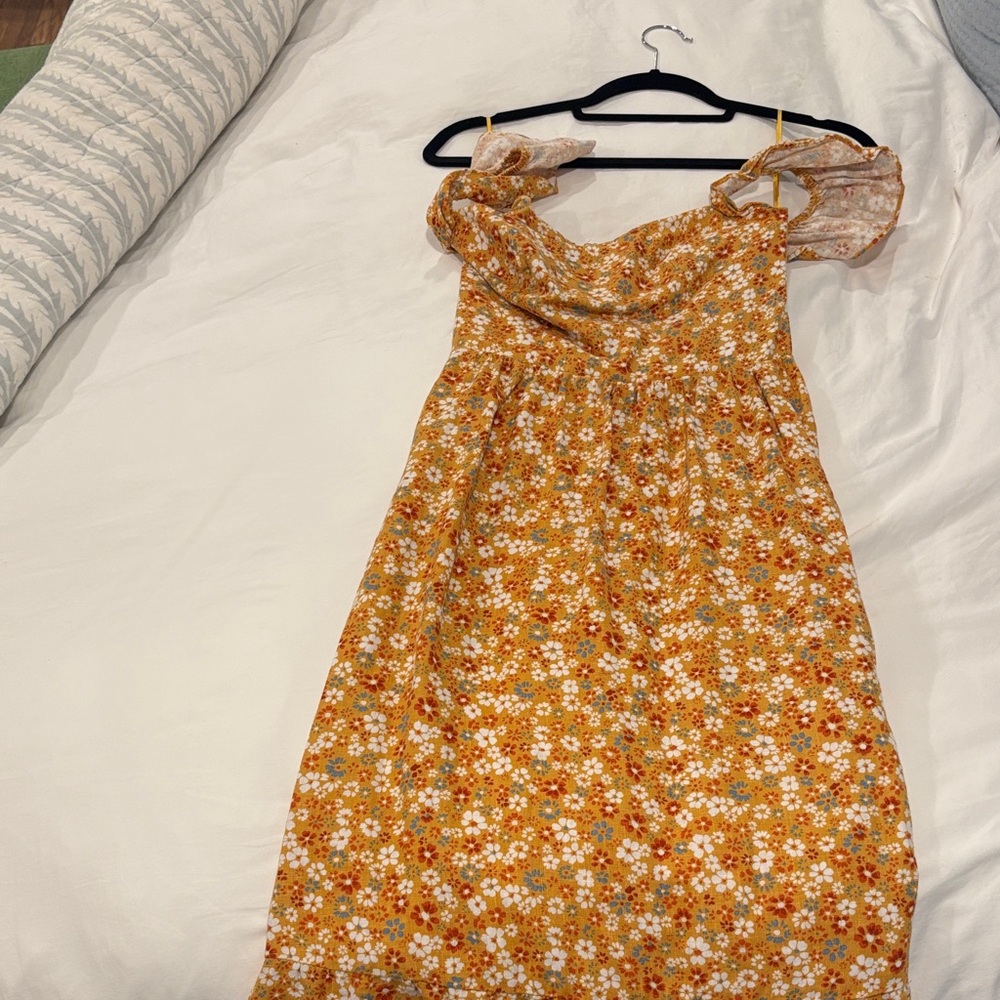 Reformation Floral Orange Midi Dress